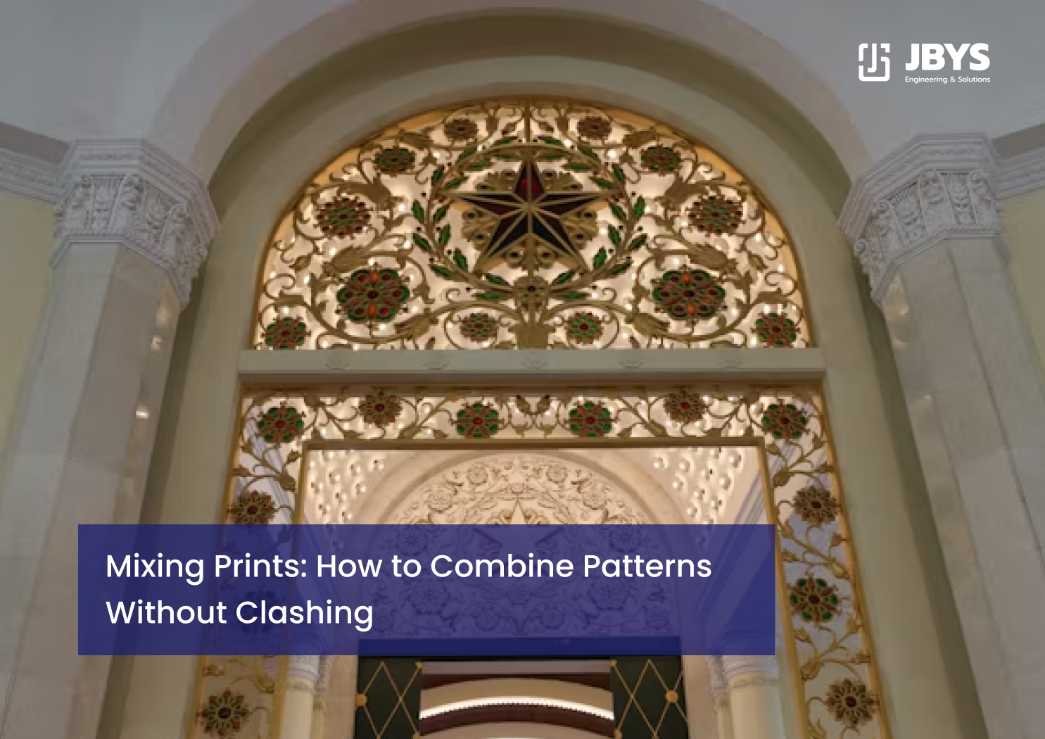 Ornate arched window with intricate patterns