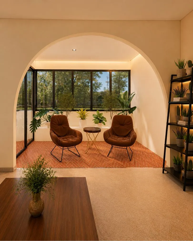 BTO interior design project by JBYS - arched balcony nook